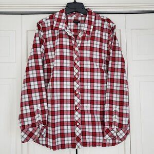 Talbots Classic Cotton Shirt - Shimmer Plaid XL